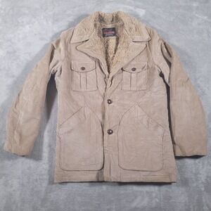 Vintage WestWind Coat Mens Medium Sportsman Western Tan Sherpa Lined USA